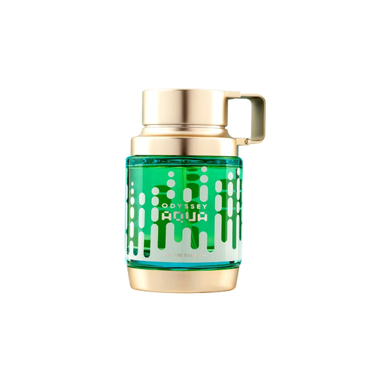 "Odyssey Aqua Eau de Parfum masculino con notas frescas y amaderadas"